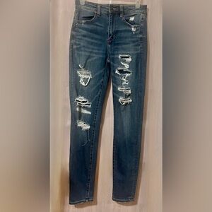 American Eagle Outfitters Ripped Blue Skinny Jeans